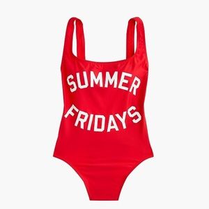 J. Crew "Summer Fridays" plunging one-piece